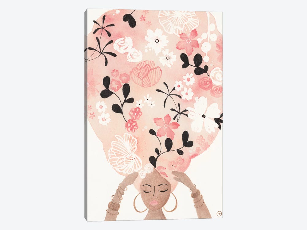 Pink Flower Hair by CreatingTaryn 1-piece Canvas Art Print