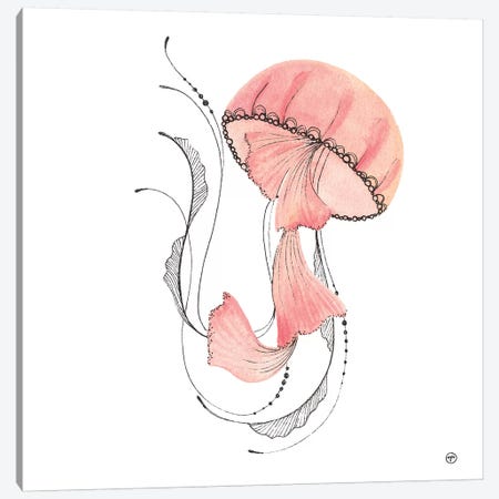Pink Jellyfish Paper Canvas Print #CTA55} by CreatingTaryn Canvas Wall Art