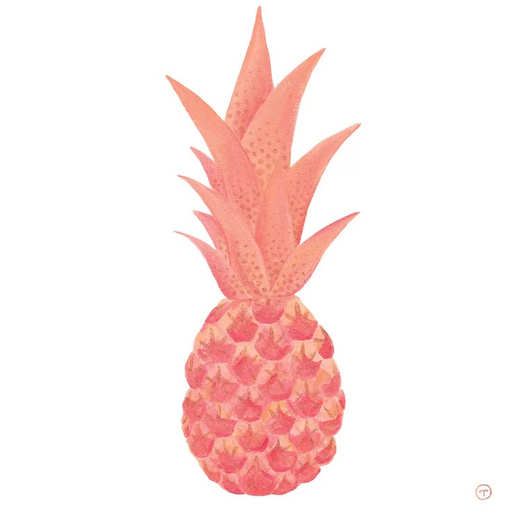 Pink Pineapple With Gold Paper