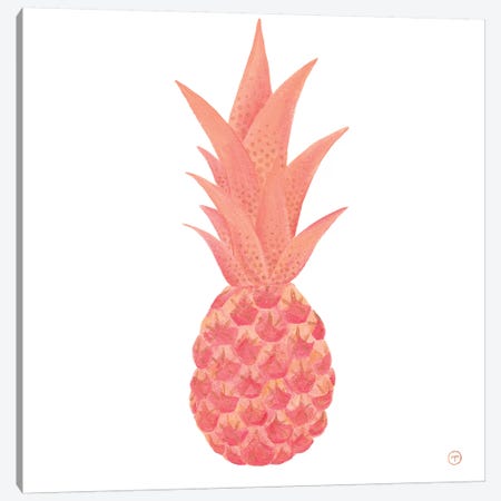 Pink Pineapple With Gold Paper Canvas Print #CTA56} by CreatingTaryn Canvas Wall Art