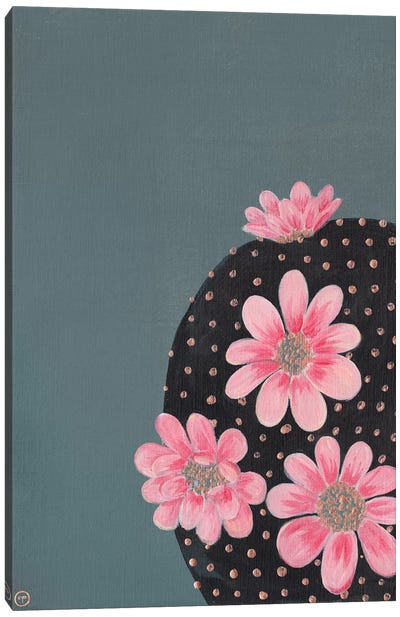 Round Cactus Paper Canvas Art Print - Minimalist Nursery