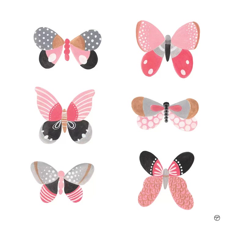 6 Butterflies Paper Square by CreatingTaryn wall art