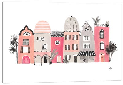 Row Of Houses Paper Canvas Art Print - CreatingTaryn
