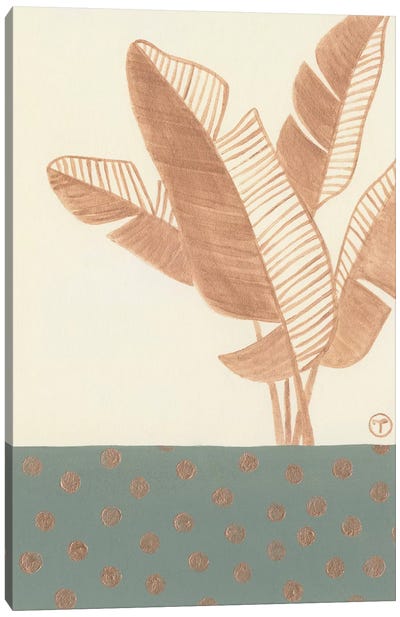 Single Bird Of Paradise Leaf Canvas Art Print - Floral & Botanical Patterns