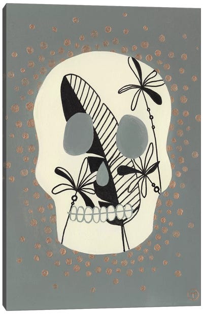 Skull With Canvas Art Print - CreatingTaryn