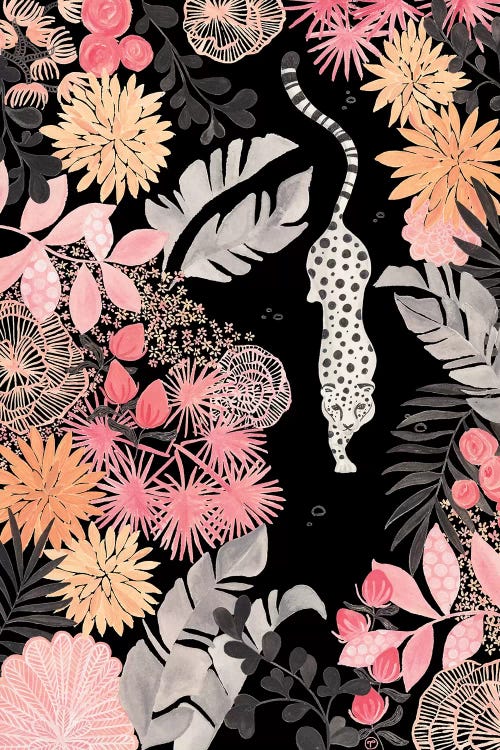 Stalking Leopard Paper On Black