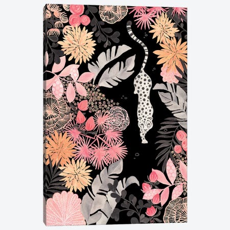 Stalking Leopard Paper On Black Canvas Print #CTA66} by CreatingTaryn Canvas Art Print