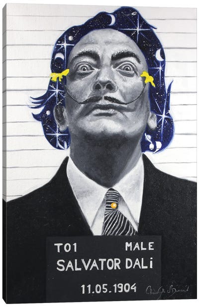Arrested For Surrealistic Extremism Canvas Art Print - Salvador Dali