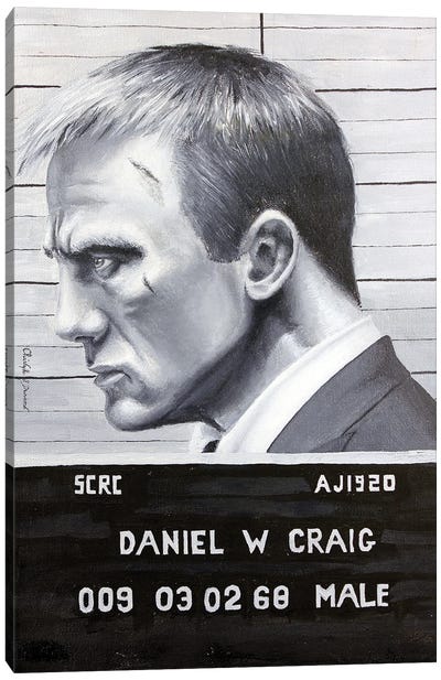 Arrested For Fighting In A Bar With Steve McQueen Canvas Art Print - Daniel Craig