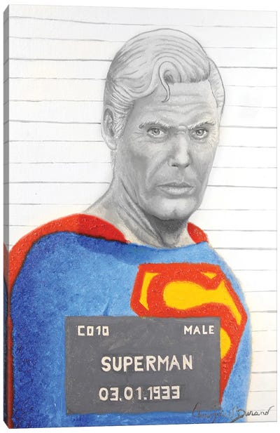 Arrested For Failing To Save The Planet Canvas Art Print - Superman