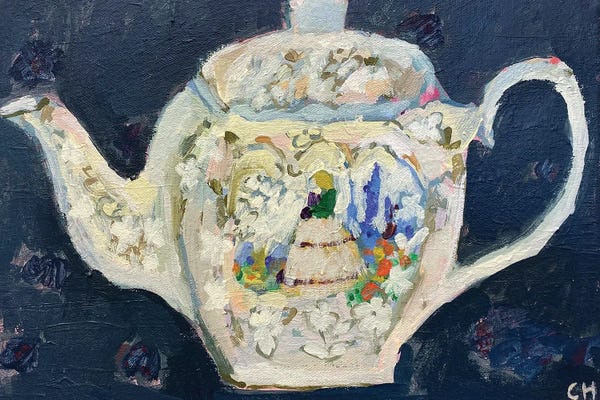Granny Chic: Creamware Teapot by Charlotte Hardy