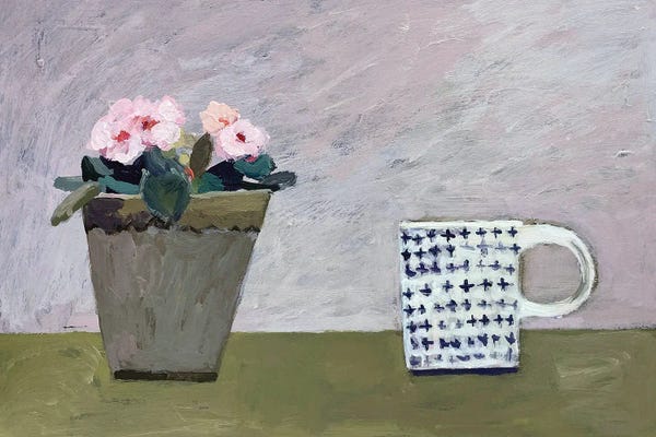 Granny Chic: Pink Pot Plant by Charlotte Hardy