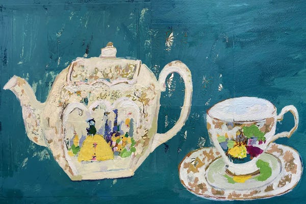 Charlotte Hardy: Sadler Teapot And Teacup by Charlotte Hardy
