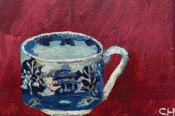 Granny Chic: Blue Trees And Temple by Charlotte Hardy