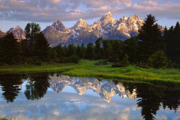 Teton Range And Its Reflection In Snake River, Grand Teton National Park, Wyoming, USA