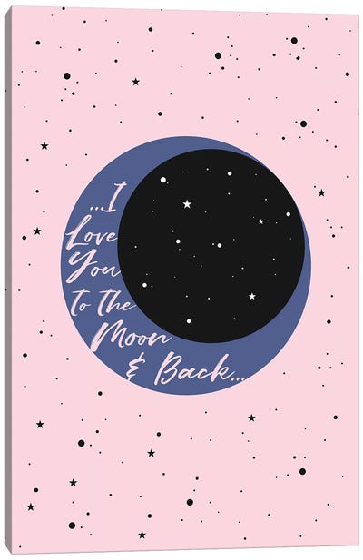 I Love You To The Moon Canvas Art Print - Mysticism