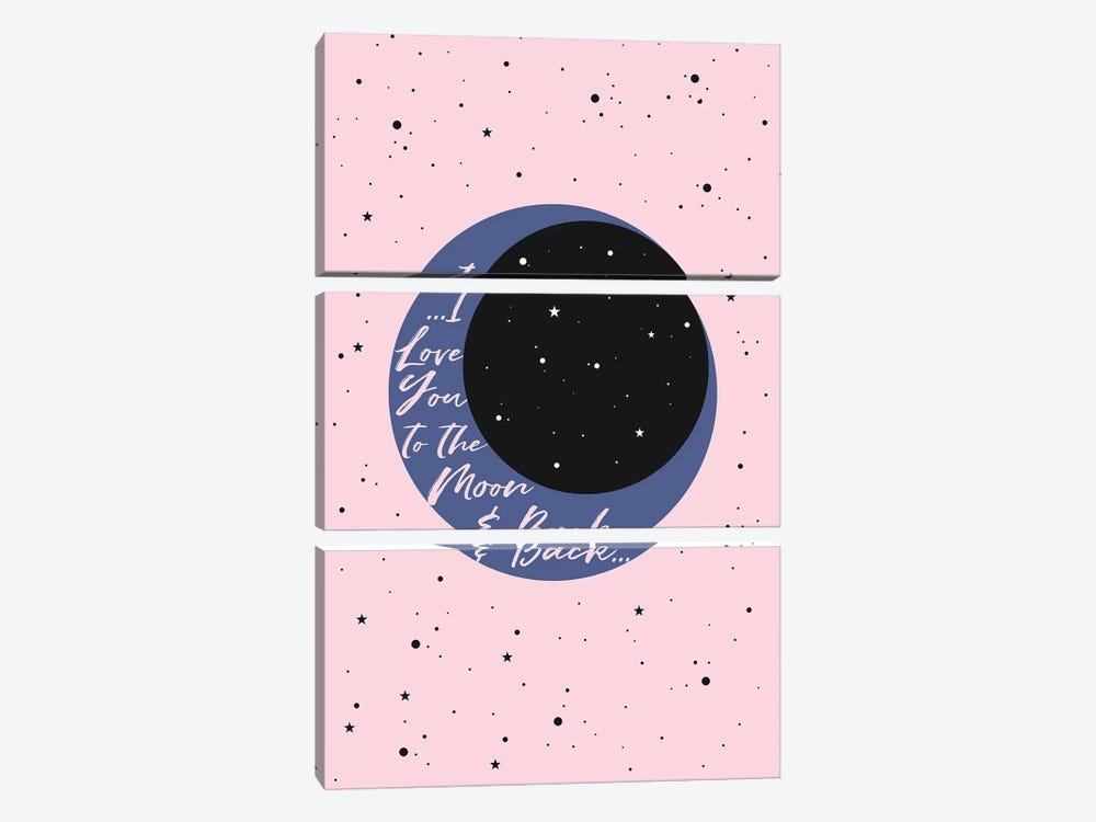 I Love You To The Moon by Emanuela Carratoni 3-piece Canvas Print