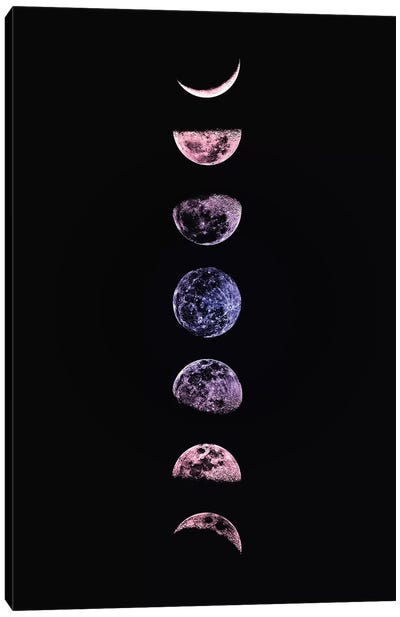 Moon Phases Canvas Art Print - Astronomy & Space Art