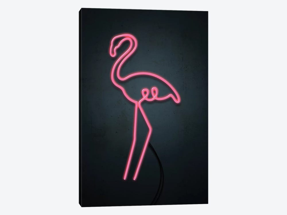 Neon Flamingo by Emanuela Carratoni 1-piece Canvas Artwork