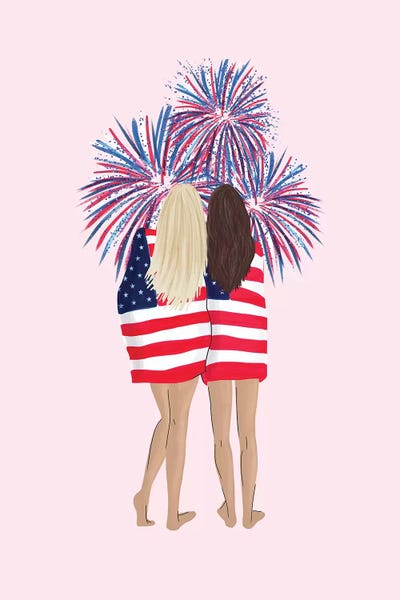 Patriotic Girls by Emanuela Carratoni canvas print
