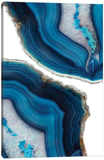 Blue Agate Canvas Art Print - Agate, Geode & Mineral Art