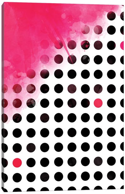 Pink On Polka Dots Canvas Art Print - Emanuela Carratoni