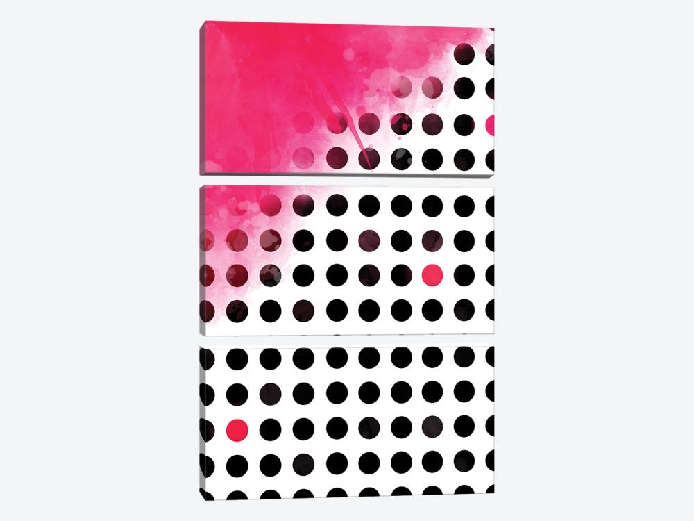 Pink On Polka Dots by Emanuela Carratoni 3-piece Canvas Artwork