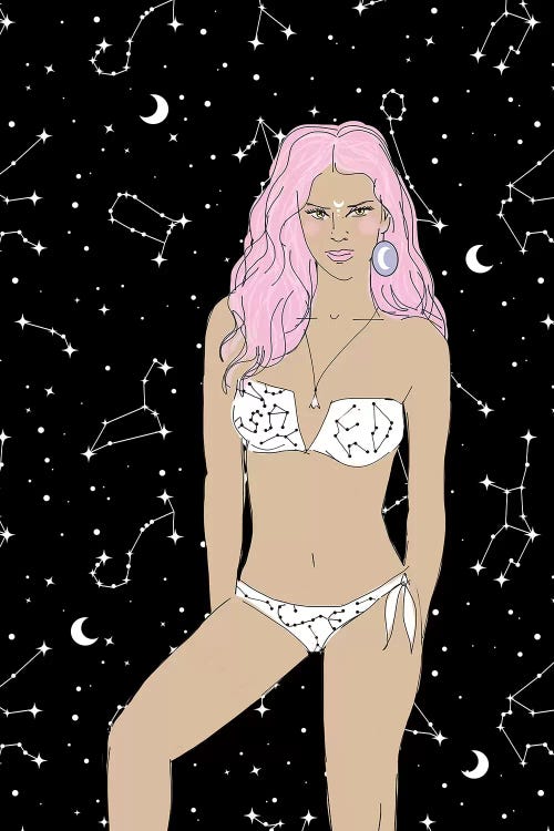 Moon Girl by Emanuela Carratoni wall art