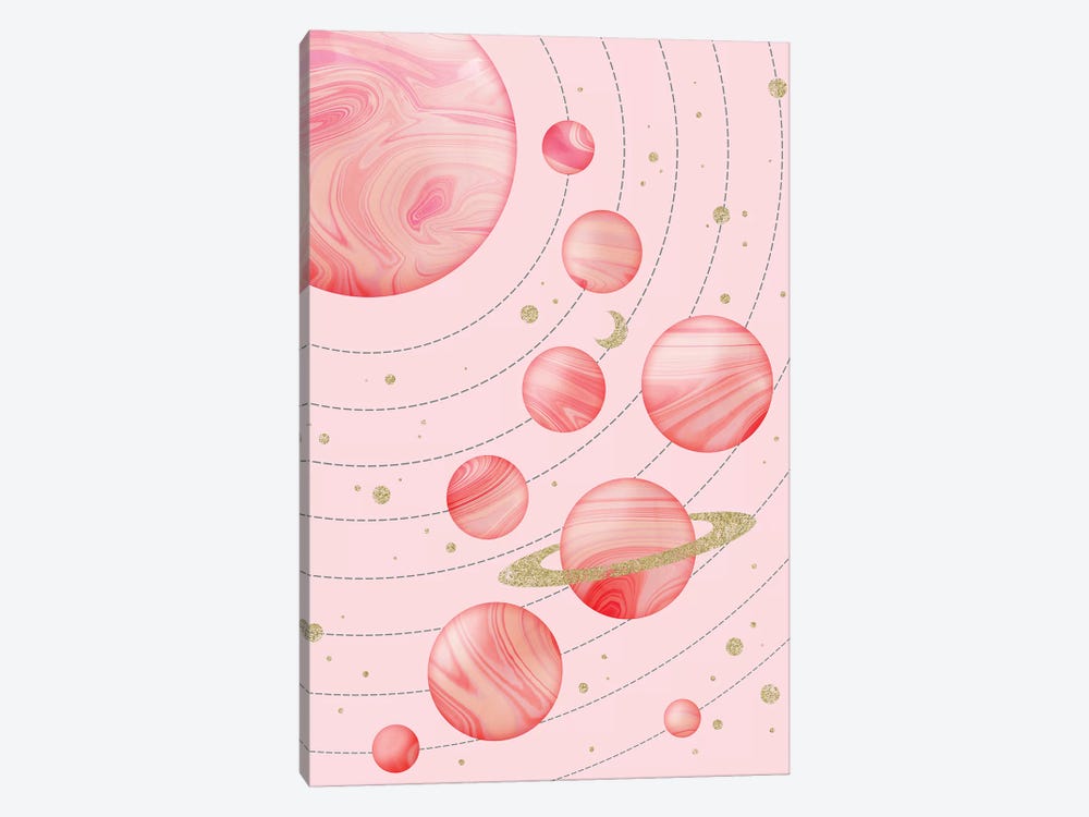 Pink Solar System by Emanuela Carratoni 1-piece Canvas Art