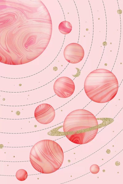Kids Astronomy & Space Art: Pink Solar System by Emanuela Carratoni