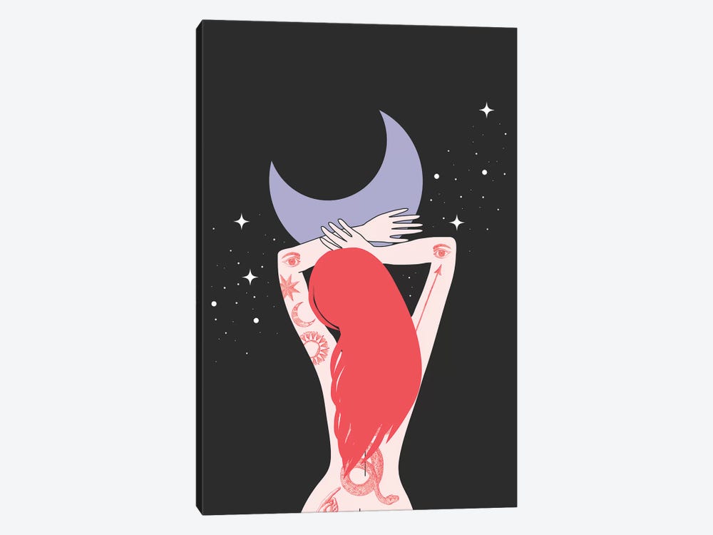 Lilith And The Moon by Emanuela Carratoni 1-piece Canvas Artwork