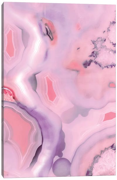 Living Coral And Purple Agate Canvas Art Print - Emanuela Carratoni