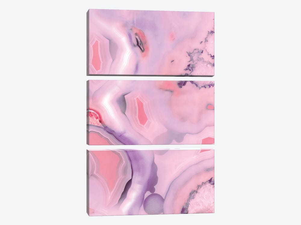 Living Coral And Purple Agate by Emanuela Carratoni 3-piece Canvas Wall Art
