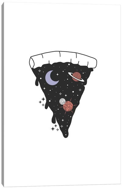 Space Pizza Canvas Art Print - Pizza Art