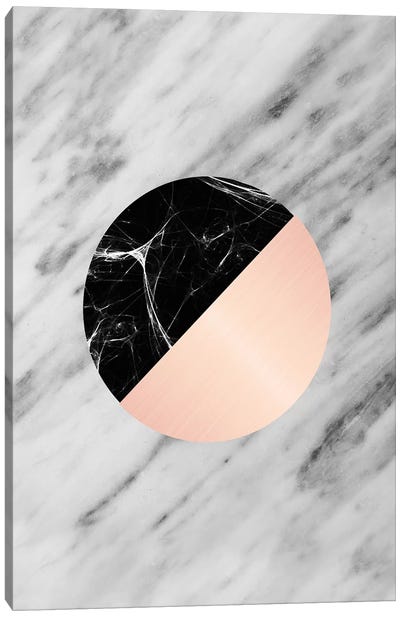 Carrara Italian Marble Black And Pink Canvas Art Print - Black & Pink Art