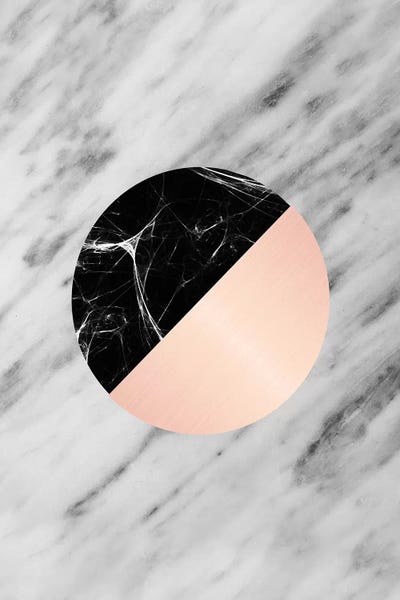 Black & Pink: Carrara Italian Marble Black And Pink by Emanuela Carratoni