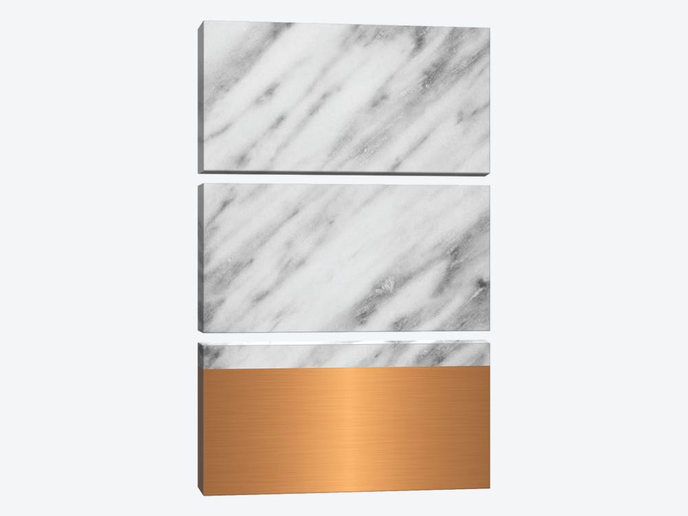 Carrara Marble With Copper by Emanuela Carratoni 3-piece Canvas Wall Art
