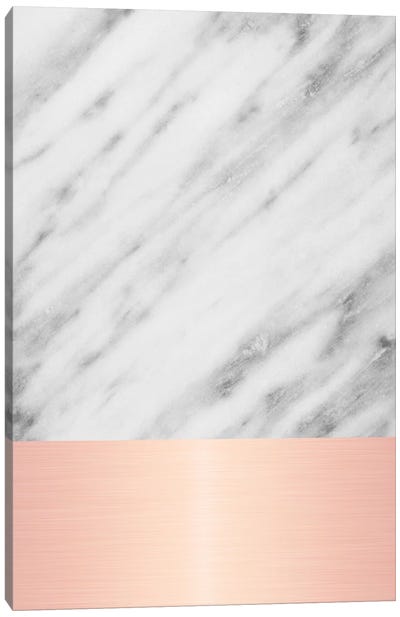 Carrara Marble With Pink Canvas Art Print
