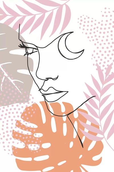 Exotic Girl Line by Emanuela Carratoni multi panel art