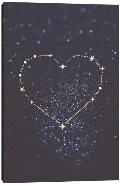 Gold Heart Constellation Canvas Art Print - Constellation Art
