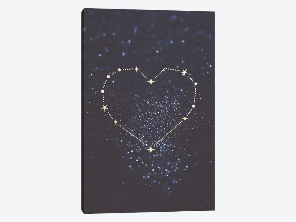 Gold Heart Constellation by Emanuela Carratoni 1-piece Canvas Wall Art