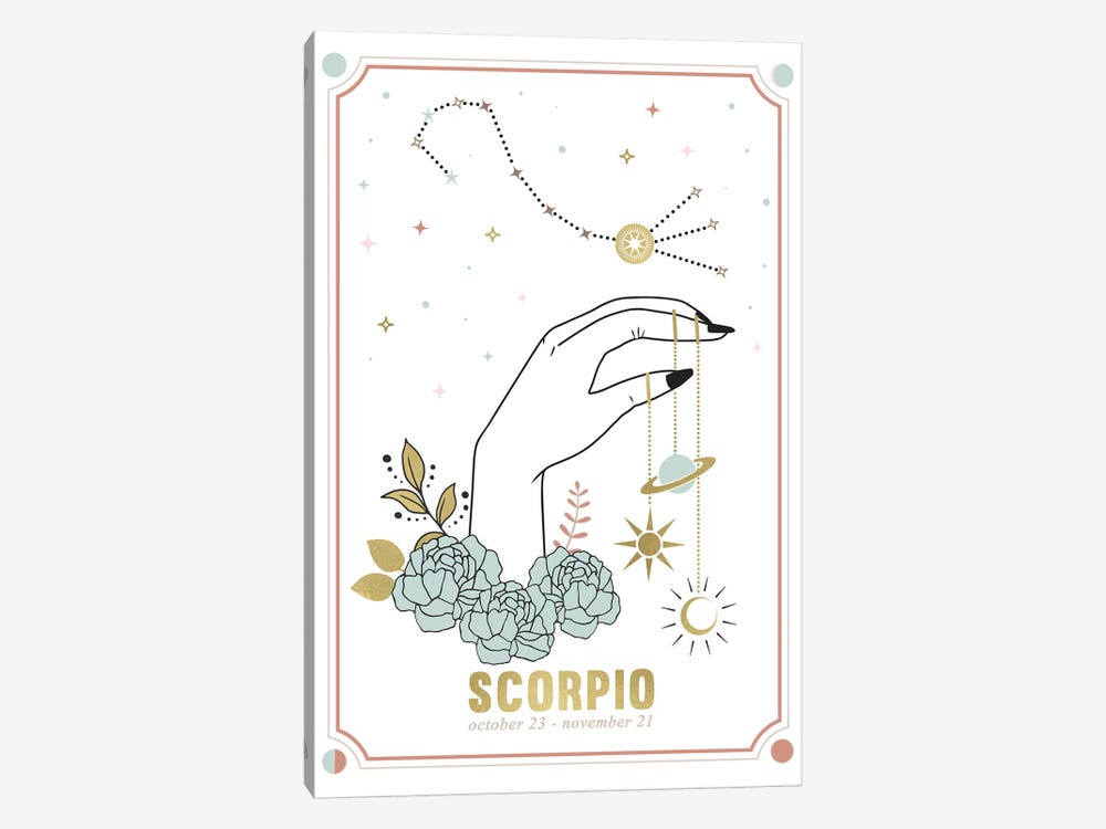 Scorpio Zodiac Sign by Emanuela Carratoni 1-piece Canvas Art Print