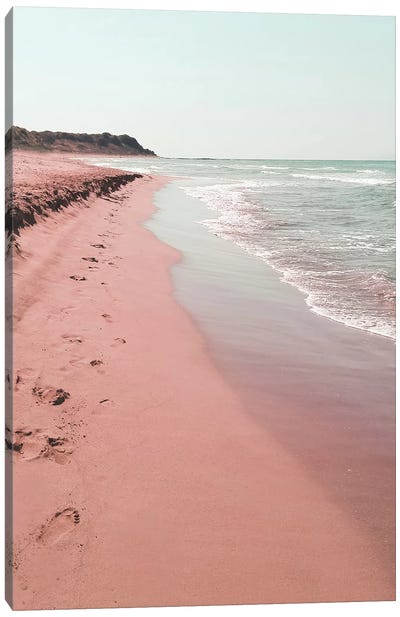 Wild Pink Ocean Canvas Art Print - Beach Vibes