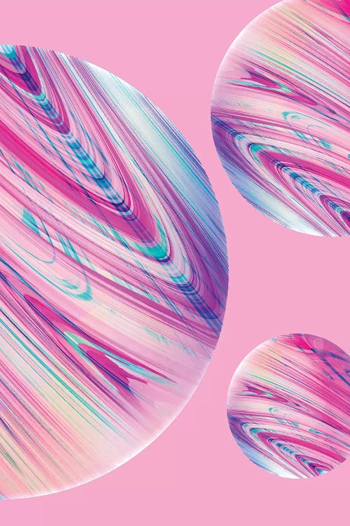 Planets On Pink by Emanuela Carratoni wall art
