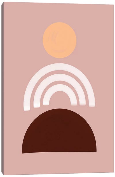 Sunset On Pink Canvas Art Print - Adobe Abstracts