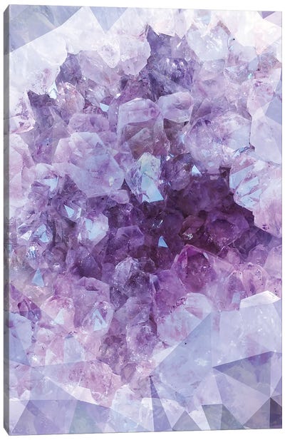 Crystal Gemstone Canvas Art Print - Purple Abstract Art