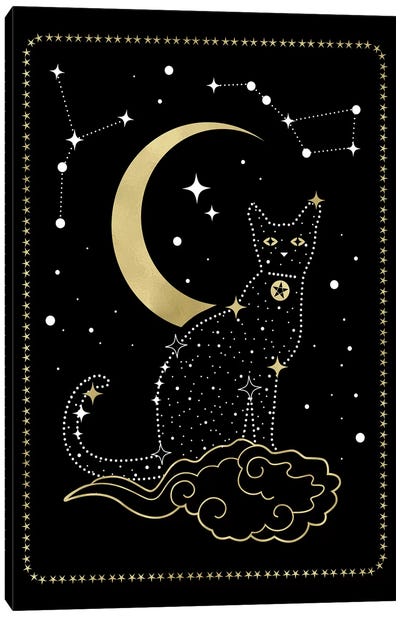Cat Constellation Canvas Art Print - Mysticism