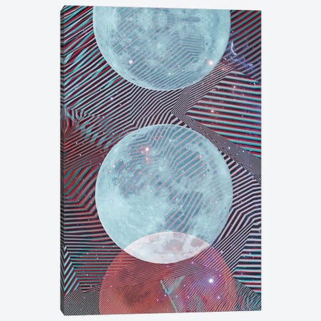 Techno Moon Canvas Print #CTI255} by Emanuela Carratoni Art Print