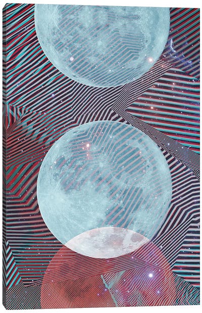Techno Moon Canvas Art Print - Emanuela Carratoni