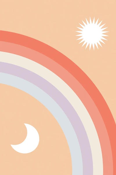 Sun & Moon: Rainbow Moon and Sun by Emanuela Carratoni